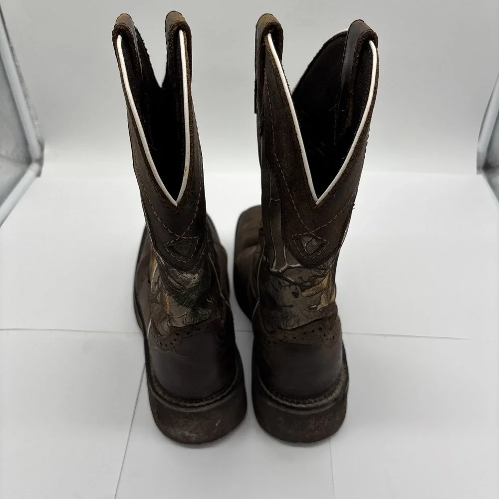 Justin Gypsy Brown  Camo Leather Women's Cowgirl Boots Size 6.5 B